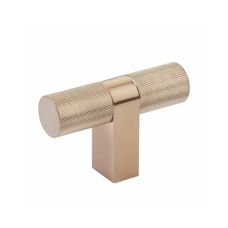 Emtek Select Bar Knurled Cabinet T-Knob, 3 1/8" in Satin Copper finish