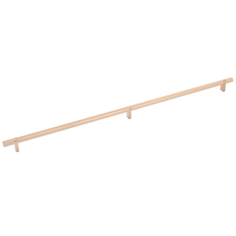 The Emtek Select Knurled Cabinet Bar Pull, 24" C-to-C in Satin Copper finish