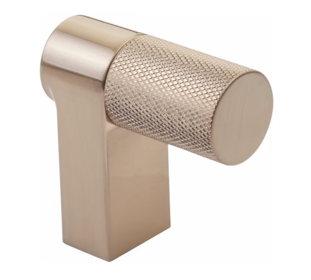 The Emtek Select Rectangular Knurled Cabinet Finger Pull 2" in Satin Copper finish