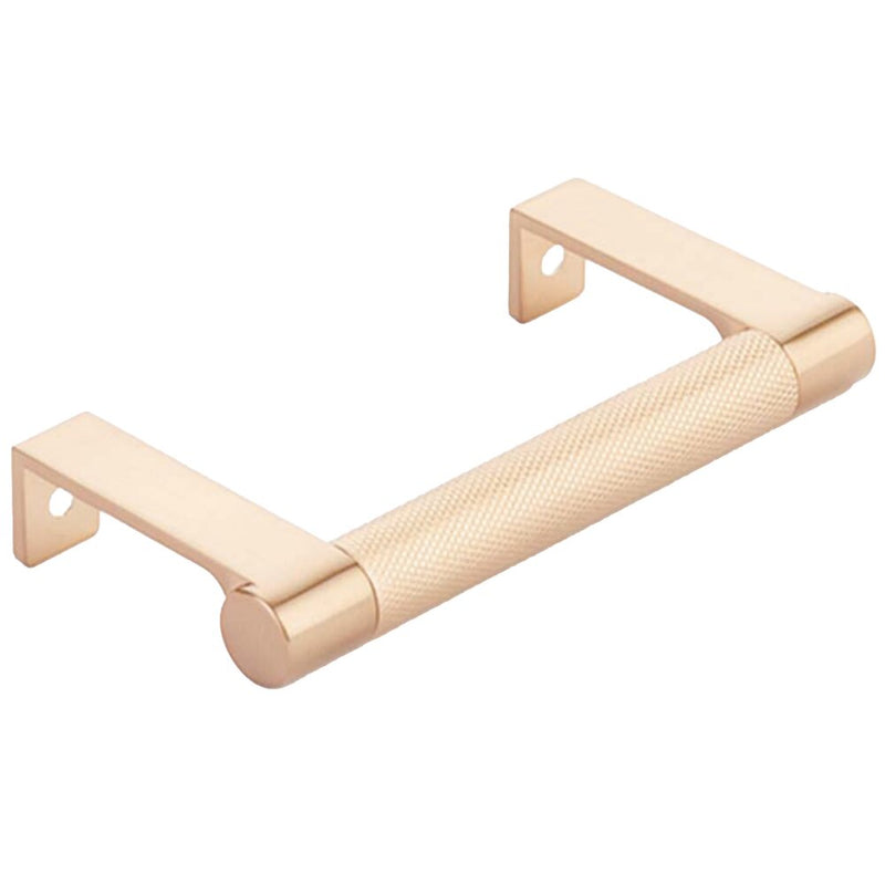 The Emtek Select Round Knurled Cabinet Edge Pull in Satin Copper finish