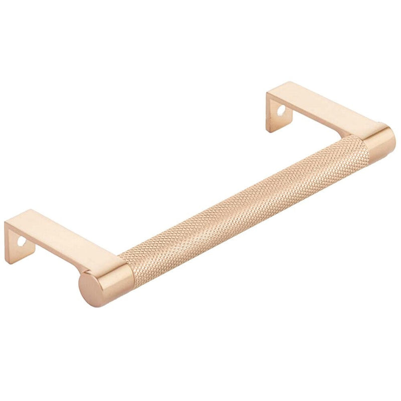 The Emtek Select Round Knurled Cabinet Edge Pull in Satin Copper finish