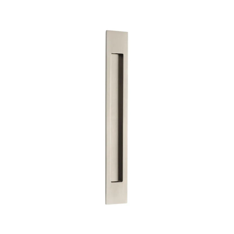 The Emtek 14" Modern Rectangular Flush Pull in Satin Nickel finish