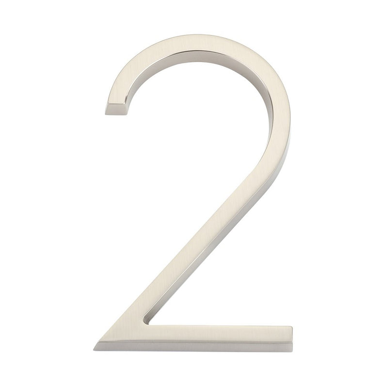 Emtek 7" Modern House Number, No. 2 in Satin Nickel finish