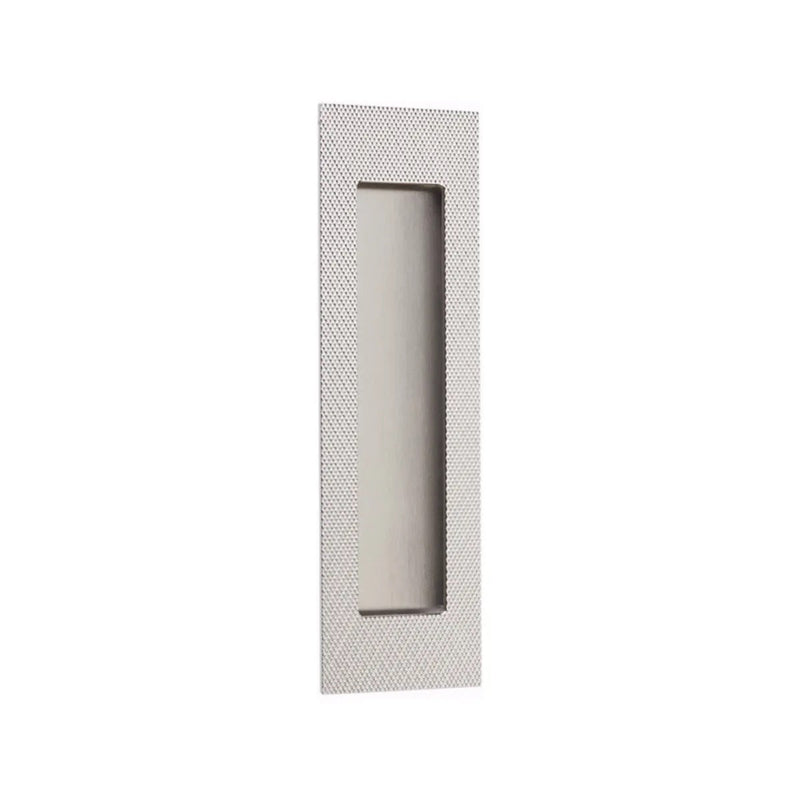 Emtek 7" Modern Rectangular Knurled Flush Pull with Plain Pocket in Satin Nickel finish