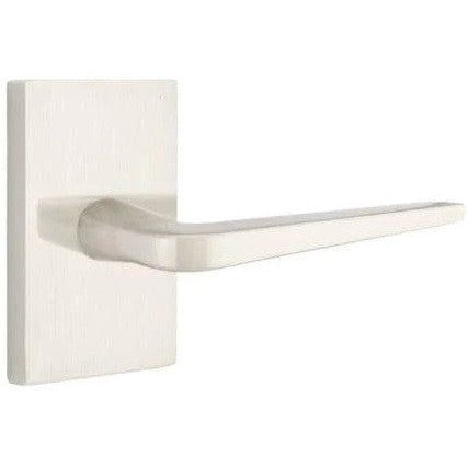 Emtek Athena Lever With Modern Rectangular Rosette in Satin Nickel finish