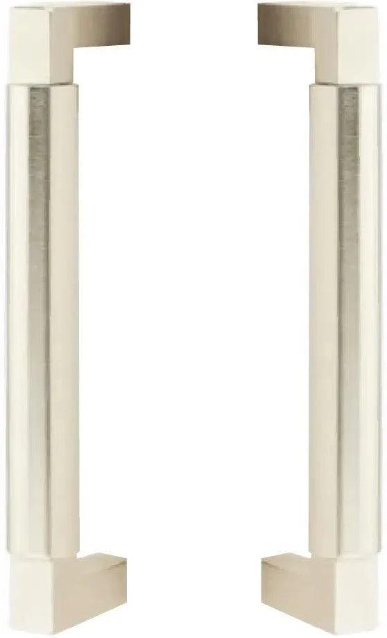 The Emtek Back to Back Hercules Smooth Door Pull, 8" Center to Center in Satin Nickel finish