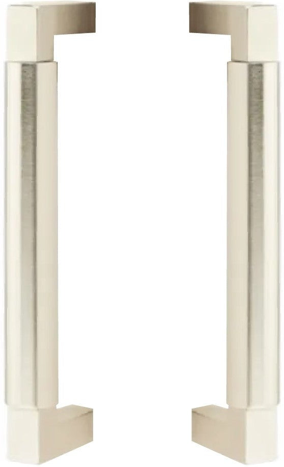 The Emtek Back to Back Hercules Smooth Door Pull, 8" Center to Center in Satin Nickel finish