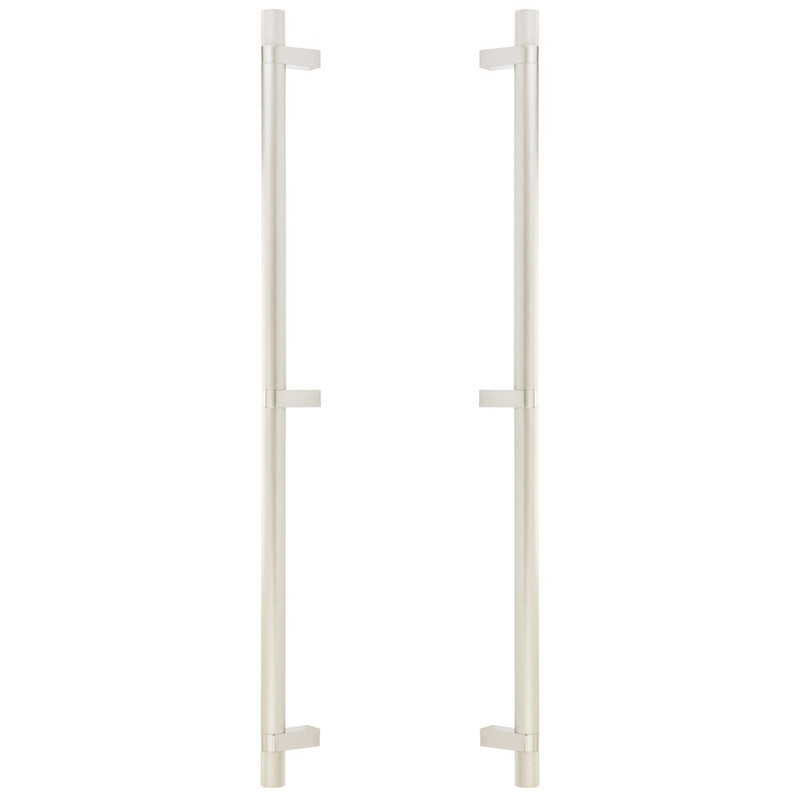 The Emtek Back-to-Back Select Smooth Appliance Bar Pull, 24" C-to-C in Satin Nickel finish