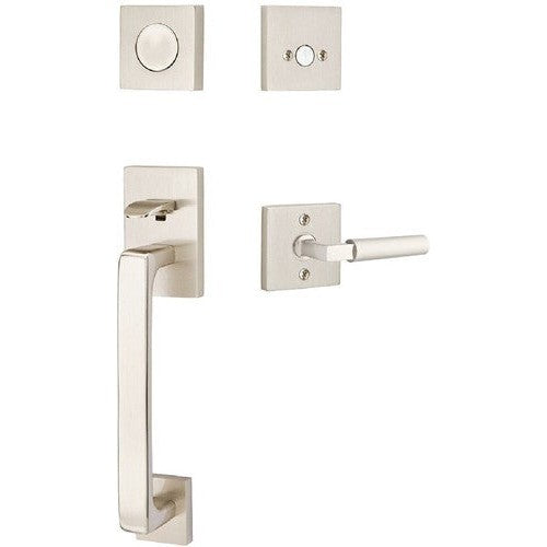 Emtek Baden Entrance Handleset With Hercules Lever in Satin Nickel finish