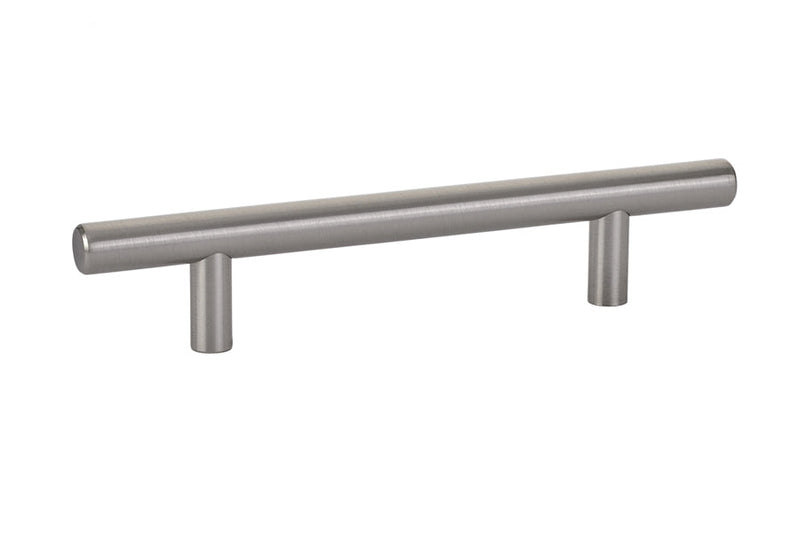 The Emtek Bar Cabinet Pull, 4" Center to Center in Satin Nickel finish