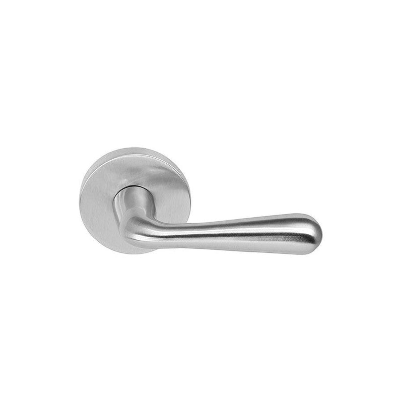 Emtek Basel Lever With Disk Rosette in Satin Nickel finish