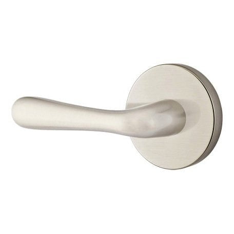 Emtek Basel Lever With Disk Rosette in Satin Nickel finish