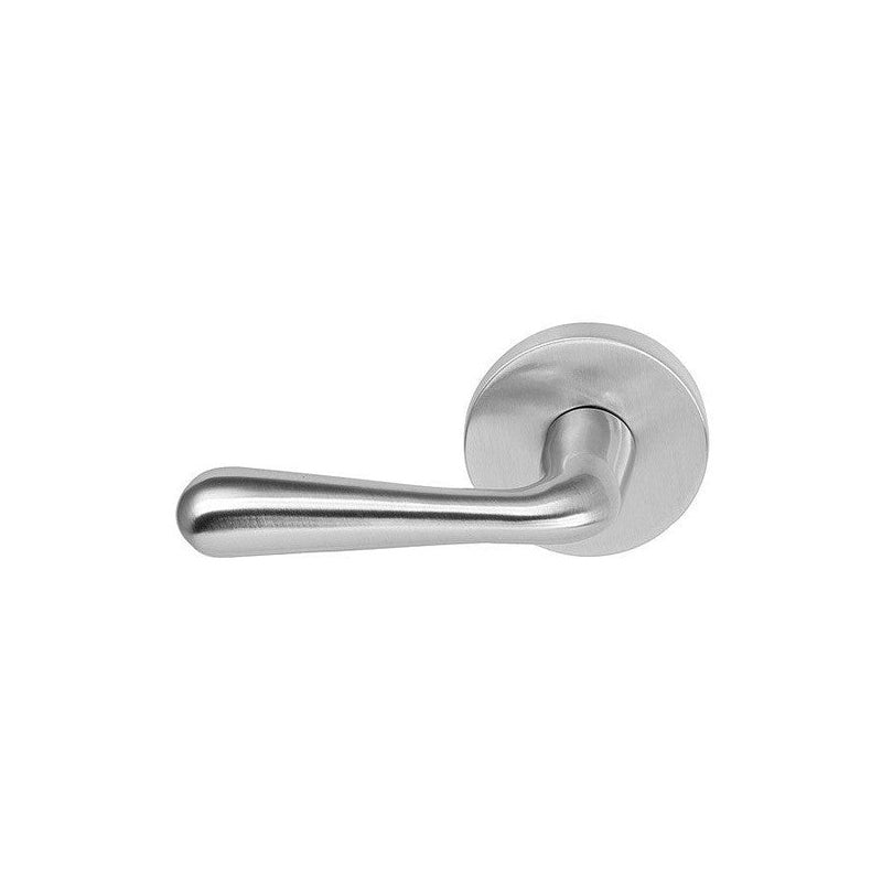 Emtek Basel Lever With Disk Rosette in Satin Nickel finish