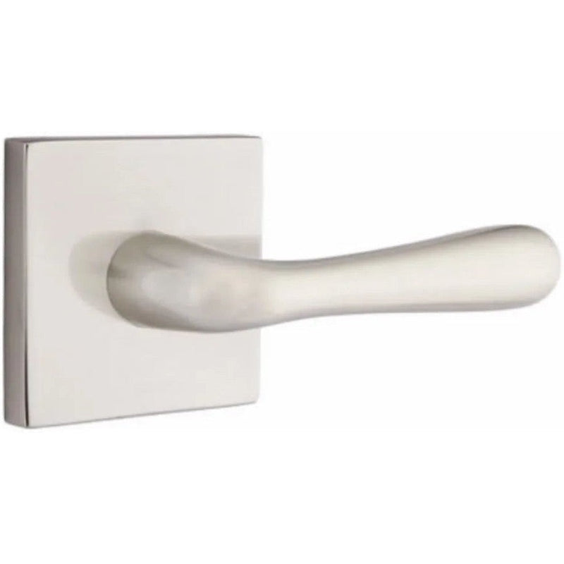 Emtek Basel Lever With Square Rosette in Satin Nickel finish