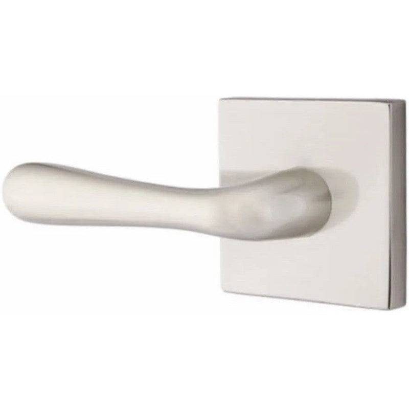 Emtek Basel Lever With Square Rosette in Satin Nickel finish