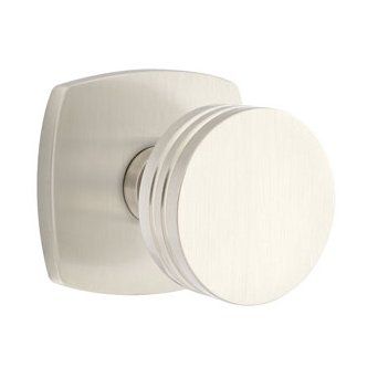 Emtek Bern Knob with Urban Modern Rosette in Satin Nickel finish