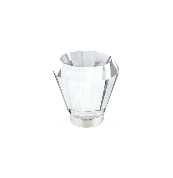 The Emtek Brookmont Crystal Glass Knob 1" Wide (1-1/4" Projection) in Satin Nickel finish