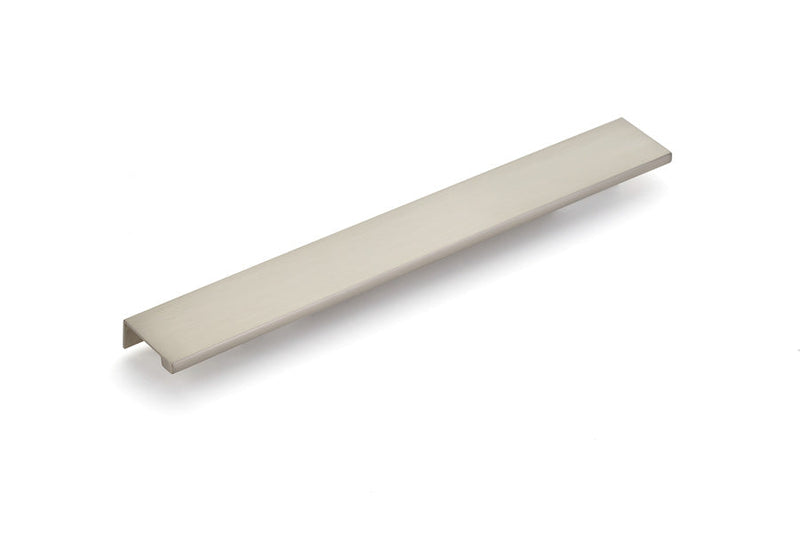 The Emtek Cabinet Edge Pull, 12" Center to Center in Satin Nickel finish