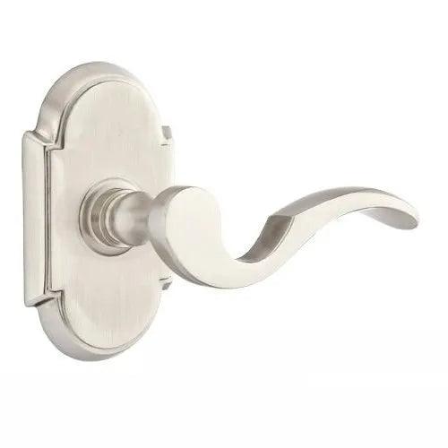 Emtek Cortina Lever With #8 Rosette in Satin Nickel finish
