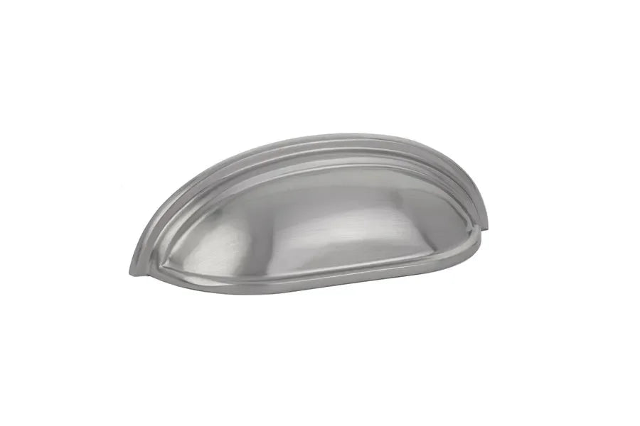 The Emtek Cup Cabinet Pull, 3" Center to Center in Satin Nickel finish