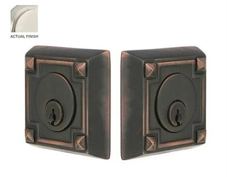 Emtek Double Cylinder Arts & Crafts Keyed Deadbolt in Satin Nickel finish