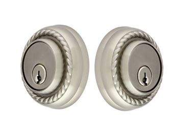 Emtek Double Cylinder Rope Keyed Deadbolt in Satin Nickel finish