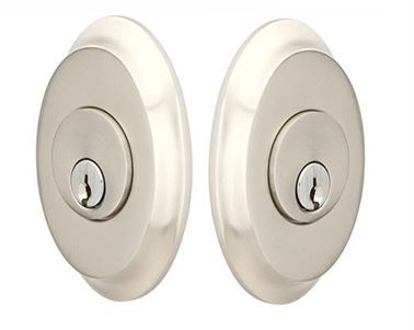 Emtek Double Cylinder Saratoga Keyed Deadbolt in Satin Nickel finish