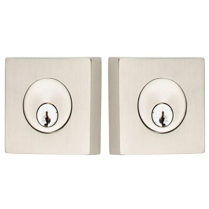Emtek Double Cylinder Square Keyed Deadbolt in Satin Nickel finish