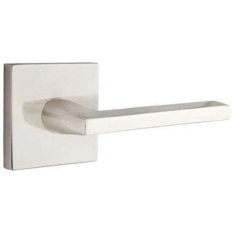 The Emtek Dummy Helios Lever With Square Rosette in Satin Nickel finish