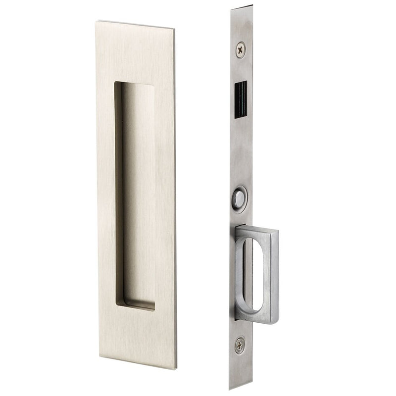 Emtek Dummy Narrow Modern Rectangular Pocket Door Mortise Lock in Satin Nickel finish