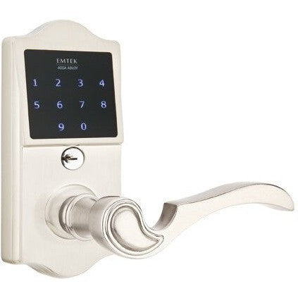 Emtek EMTouch Classic Electronic Touchscreen Keypad Leverset with Coventry Lever in Satin Nickel finish