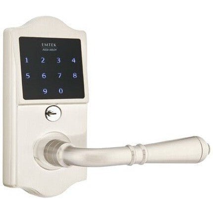 Emtek EMTouch Classic Electronic Touchscreen Keypad Leverset with Turino Lever in Satin Nickel finish