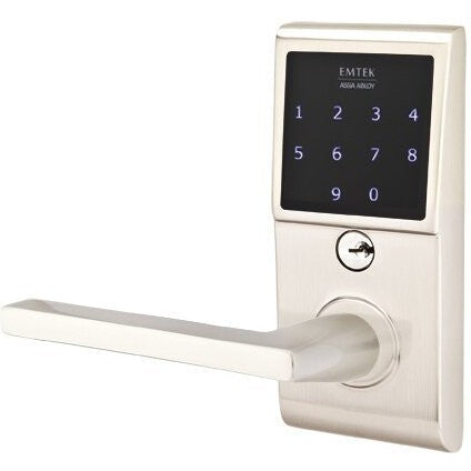 Emtek EMTouch Electronic Touchscreen Keypad Leverset with Helios Lever in Satin Nickel finish