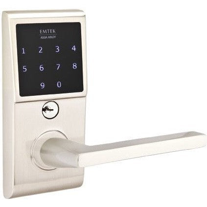 Emtek EMTouch Electronic Touchscreen Keypad Leverset with Helios Lever in Satin Nickel finish