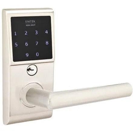 Emtek EMTouch Electronic Touchscreen Keypad Leverset with Stuttgart Lever in Satin Nickel finish