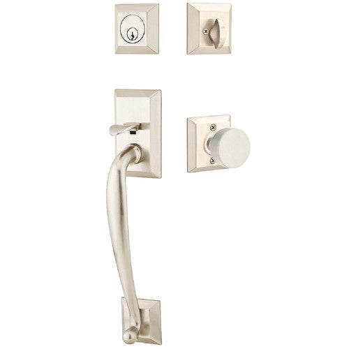 Emtek Franklin Tubular Entrance Handleset With Round Knob in Satin Nickel finish