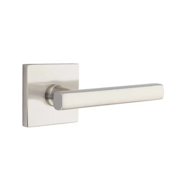 Emtek Freestone Lever With Square Rosette in Satin Nickel finish