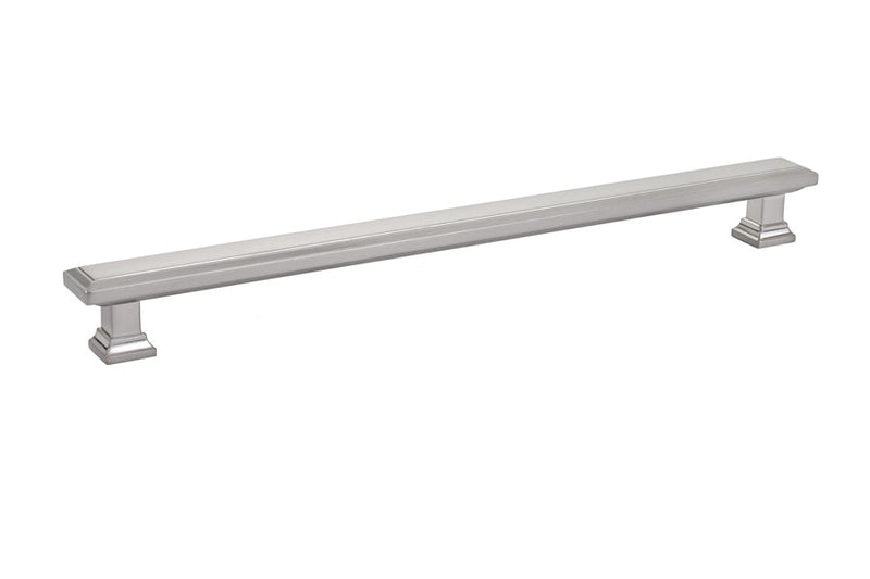 The Emtek Geometric Rectangular Cabinet Pull, 10" Center to Center in Satin Nickel finish