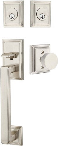 Emtek Hamden Tubular Entrance Handleset With Round Knob in Satin Nickel finish