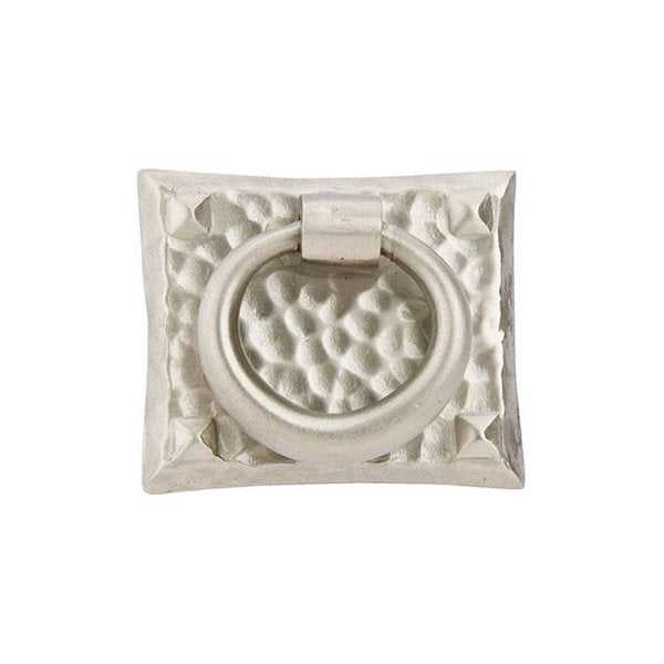 The Emtek Hammered Ring Cabinet Pull in Satin Nickel finish