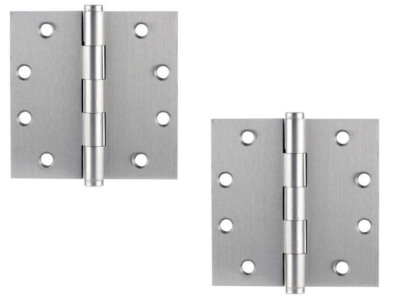 Emtek Heavy Duty Solid Brass Plain Bearing Hinge, 4" x 4" with Square Corners in Satin Nickel finish