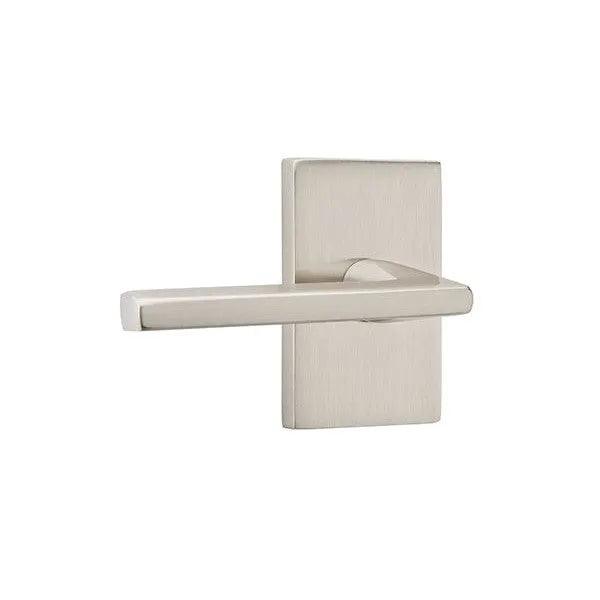 Emtek Helios Lever With Modern Rectangular Rosette in Satin Nickel finish