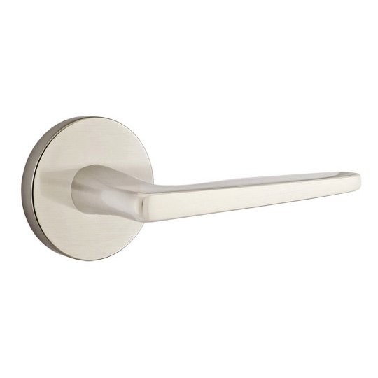 Emtek Hermes Lever With Disk Rosette in Satin Nickel finish