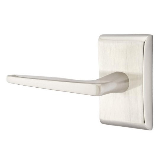 Emtek Hermes Lever With Neos Rosette in Satin Nickel finish