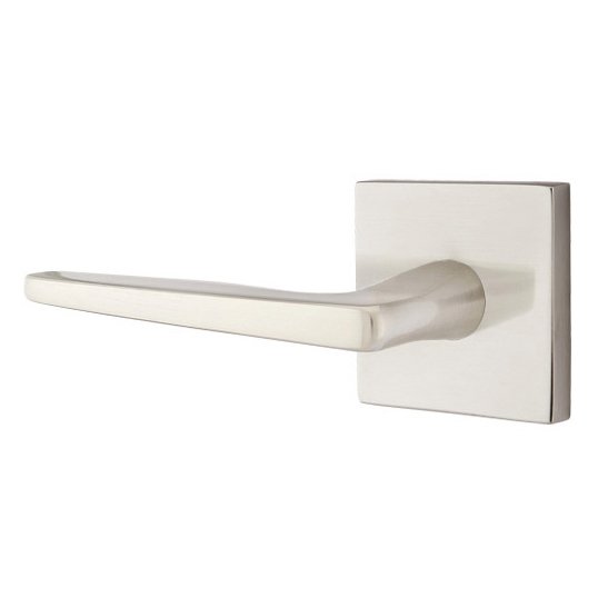 Emtek Hermes Lever With Square Rosette in Satin Nickel finish