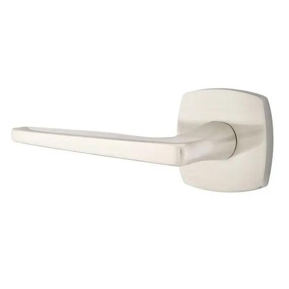 Emtek Hermes Lever With Urban Modern Rosette in Satin Nickel finish