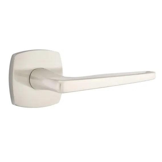 Emtek Hermes Lever With Urban Modern Rosette in Satin Nickel finish
