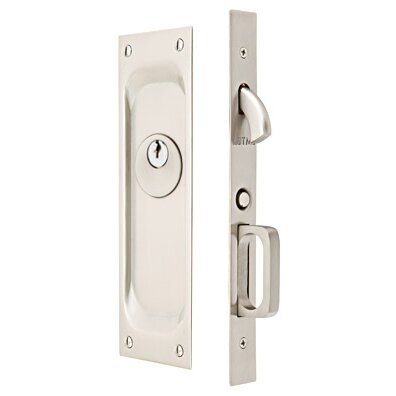 Emtek Keyed Classic Pocket Door Mortise Lock in Satin Nickel finish