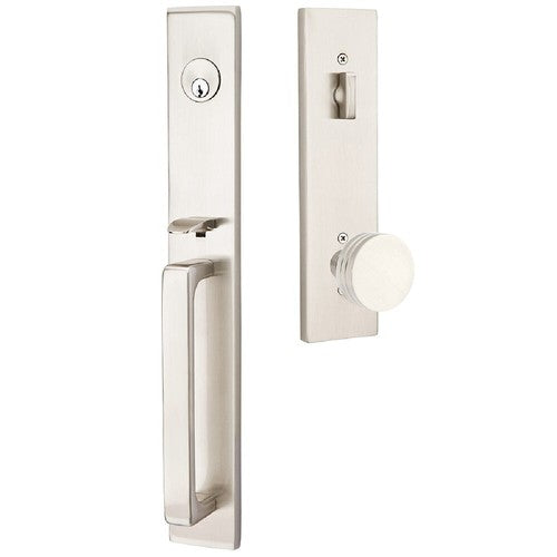 Emtek Lausanne Entrance Handleset With Bern Knob in Satin Nickel finish