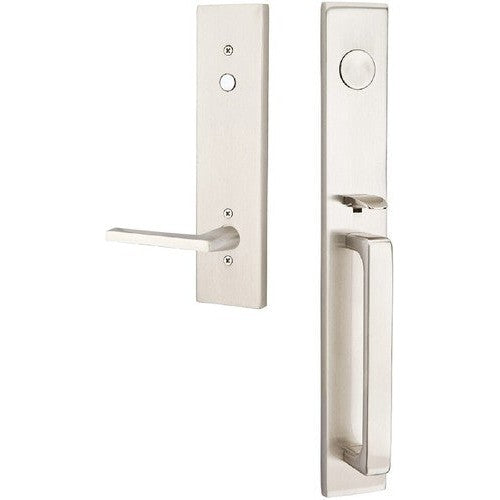 Emtek Lausanne Entrance Handleset With Helios Lever in Satin Nickel finish